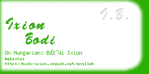 ixion bodi business card